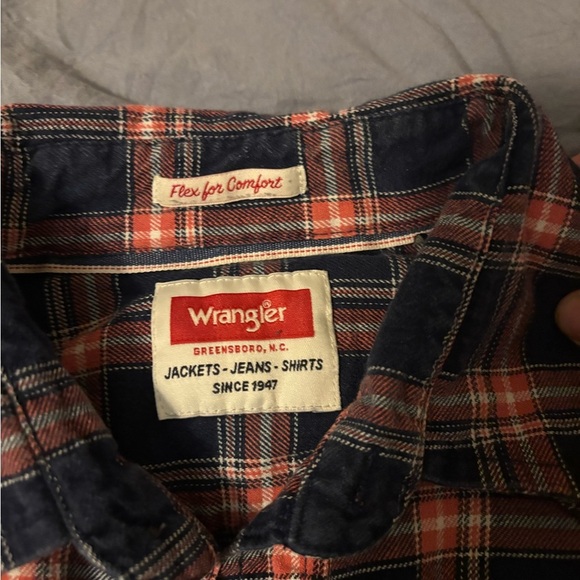 Wrangler Western Flannel Shirt Mens Medium Plaid Flex for Comfort Workwear NWOT - Picture 4 of 16